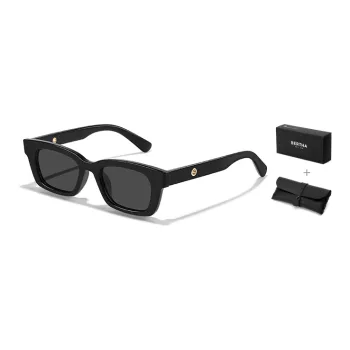 BERTHA Plate Frame Square Sunglasses Unisex Black, Tea Brown, White
