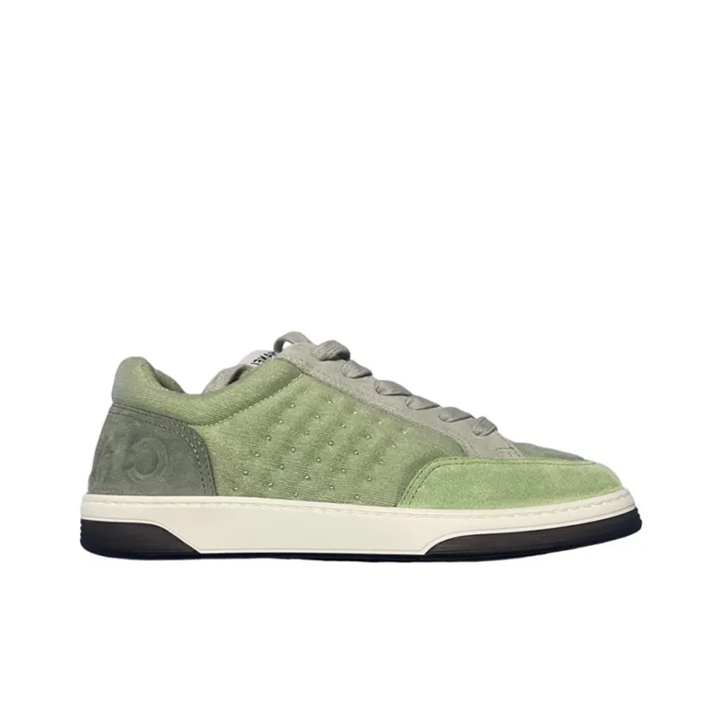 CHANEL Wear Resistant Low Top Skateboard Shoes Women's Green-1