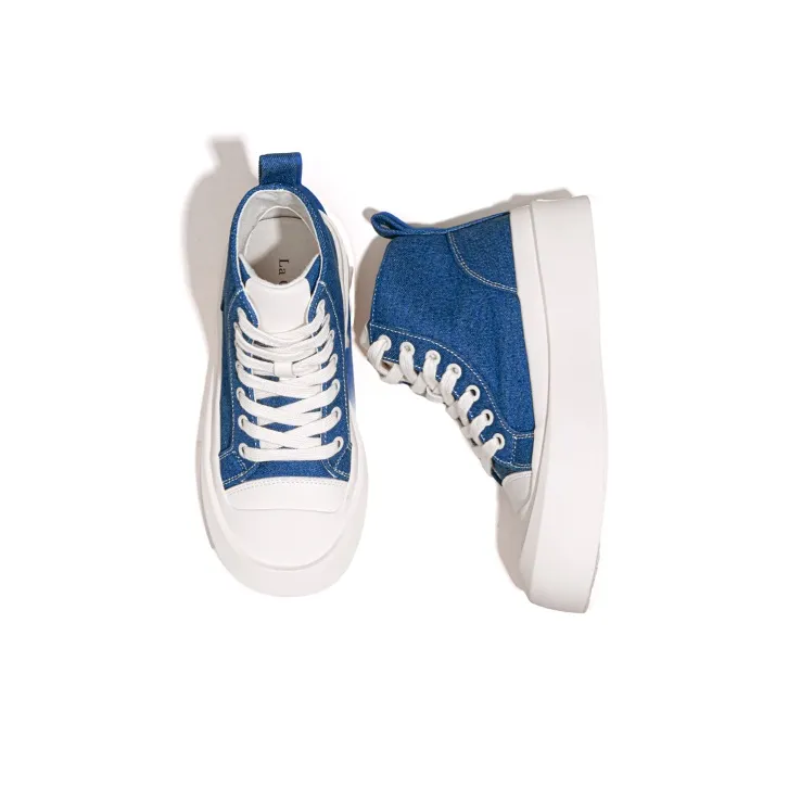 La Chapelle Lightweight Height Increasing High-Top Canvas Shoes Women's-9