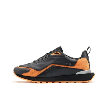 HUGO BOSS Wear-Resistant Low-Top Casual Shoes Men's Black Orange