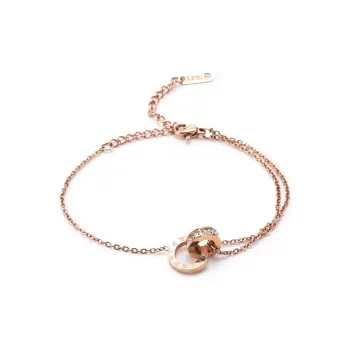 YOASOBI Alloy Zircon Bracelets Unisex Rose Gold