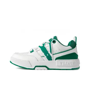 VLONE Slip Resistant And Breathable Low Top Skateboard Shoes Unisex White Green
