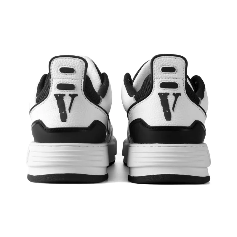 VLONE Slip Resistant And Breathable Low Top Skateboard Shoes, Box Unisex White Black-4