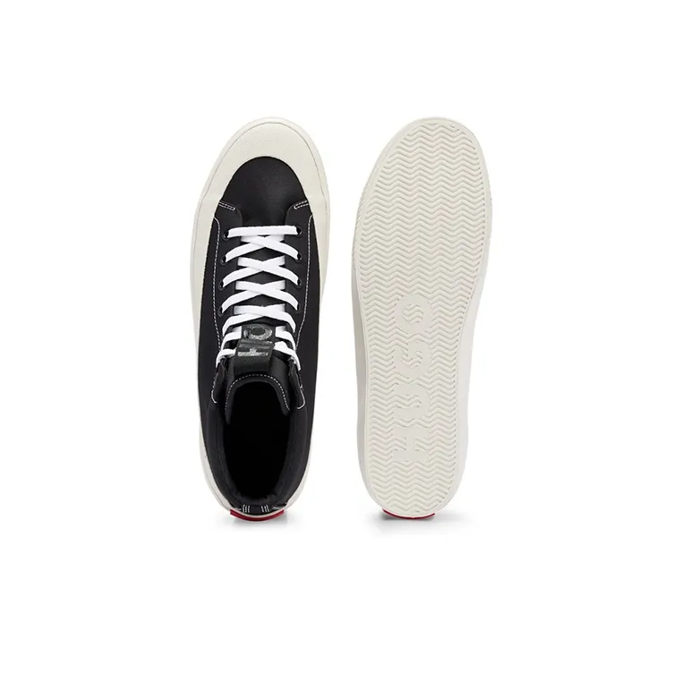 HUGO BOSS Abrasion Resistant High Top Skateboard Shoes Men's Black-6