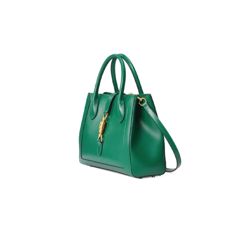 GUCCI Jackie 1961 Leather Tote Handbags Shoulder Bags Medium Size Unisex Verdant Green-1