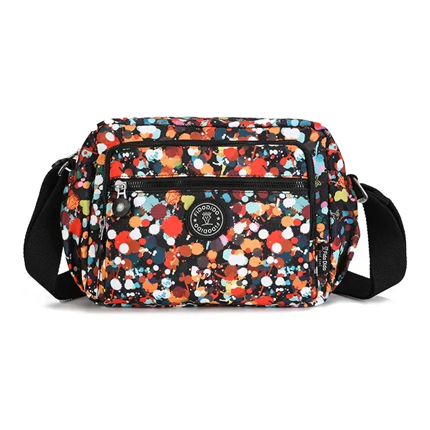 FIDO DIDO Fabric Crossbody Bag, Shoulder Bag Women's Ink Splatter Flower/Ink Splatter Black-2
