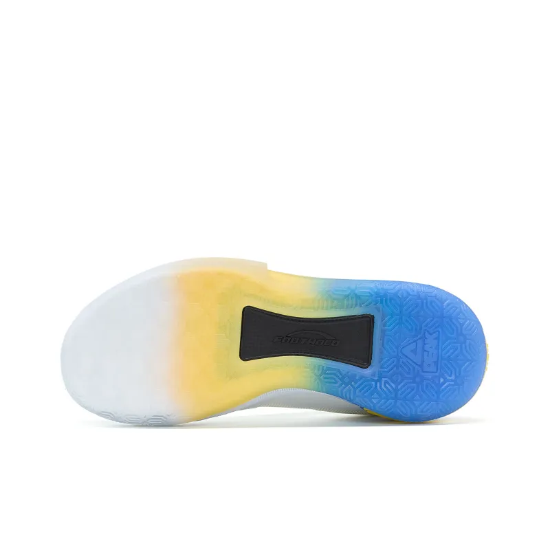 PEAK Wiggins AW1 Taichi Low Top Performance Basketball Shoes Men's All White Colorful Blue Home Color-5