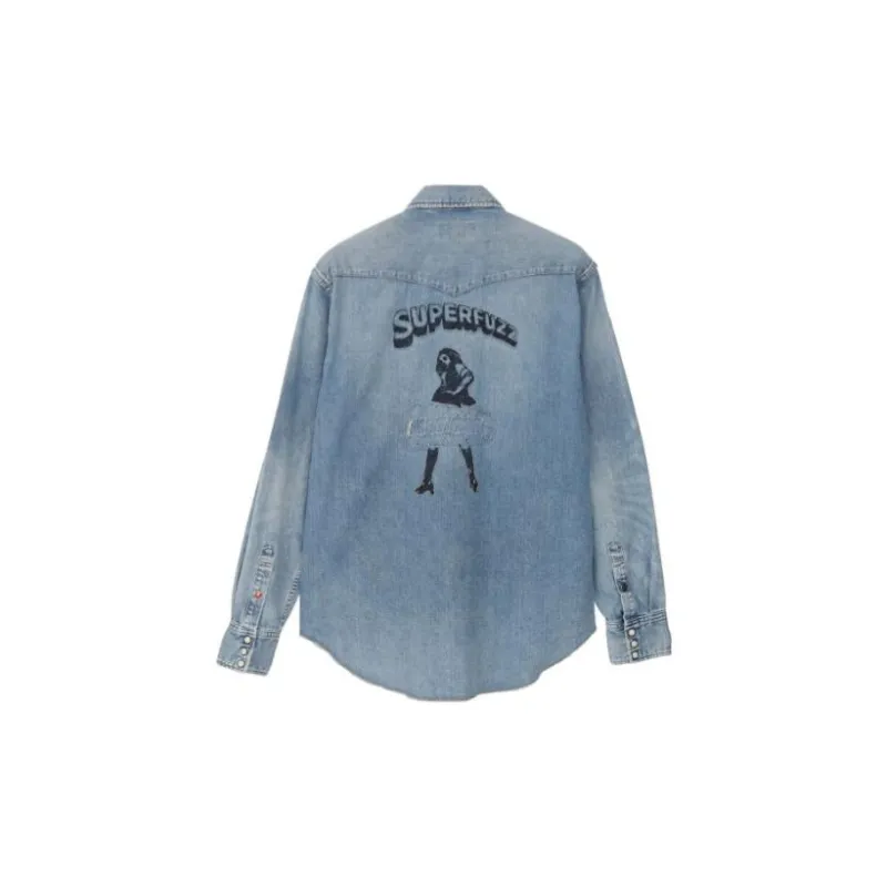 HYSTERIC GLAMOUR Denim Jackets Men Light Indigo-1
