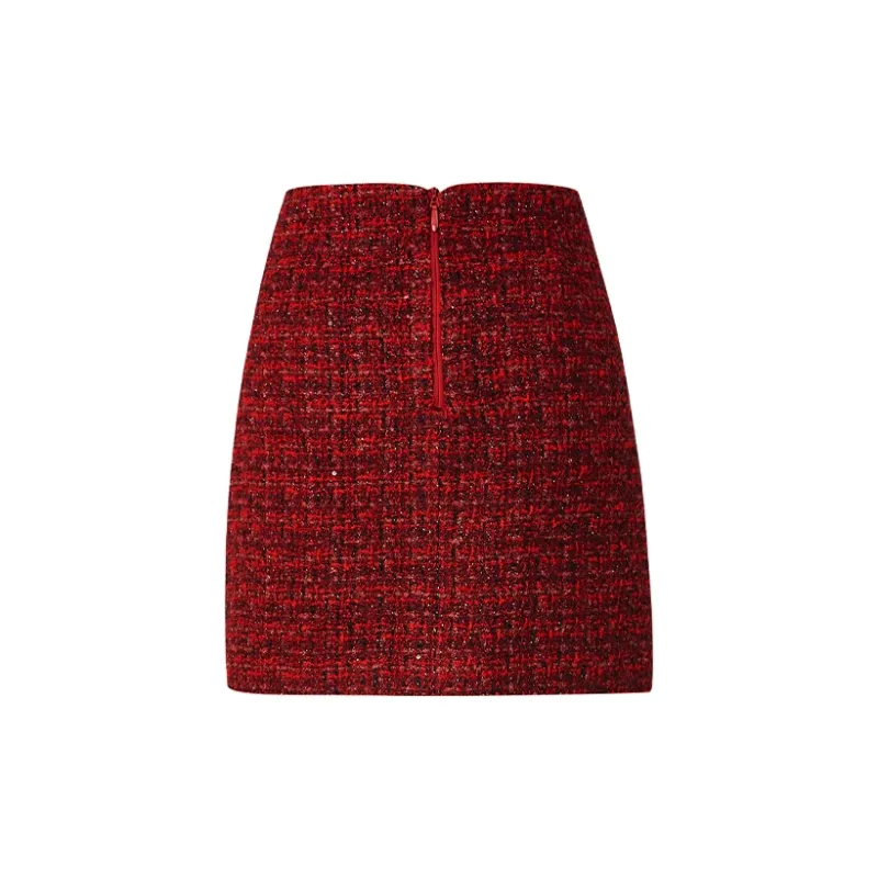 TAMMY TANGS Casual Short Skirts Women's Red-1