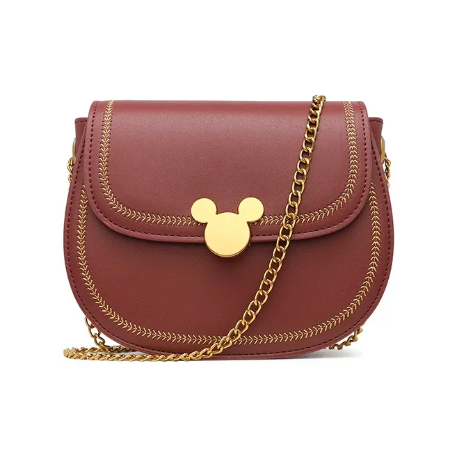 Disney Mickey Series Pu Coin Purse Shoulder Bag Women's Red-1