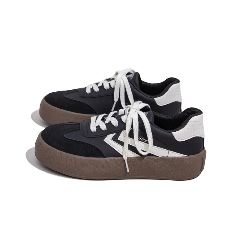 Feiyue Anti Slip Wear Resistant Low Top Skateboard Shoes Women's Black Rice-1