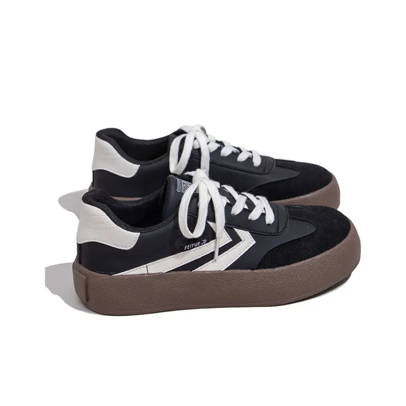 Feiyue Anti Slip Wear Resistant Low Top Skateboard Shoes Women's Black Rice-2