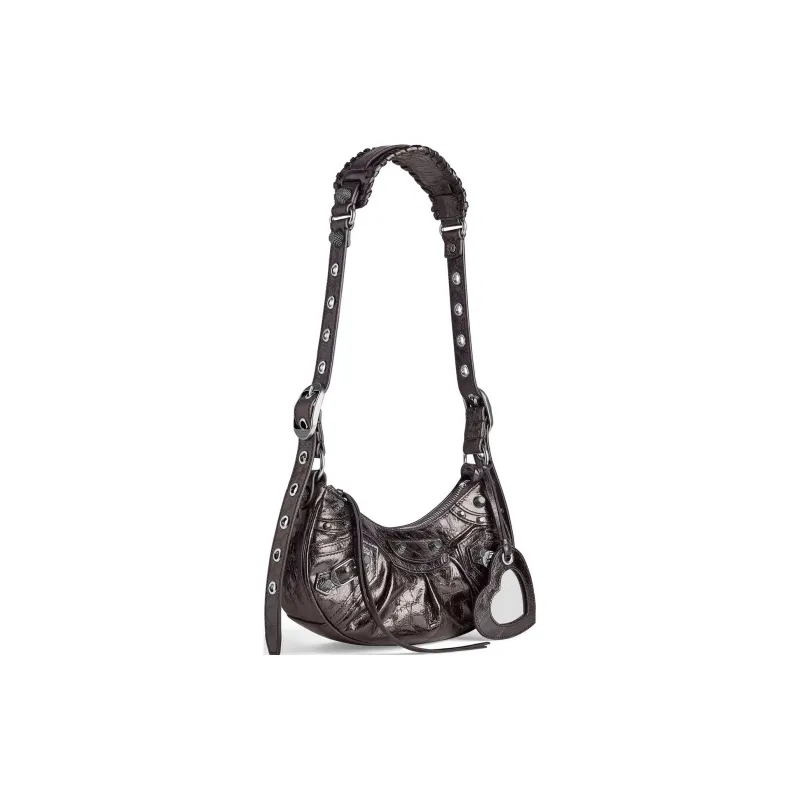 Balenciaga Le Cagole Sheepskin Handbag, Shoulder Bag Mini Women's Dark Gray-1