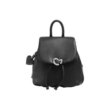 AILUXI Synthetic Leather Backpack Medium Size Women's Vintage Black/Milkshake White