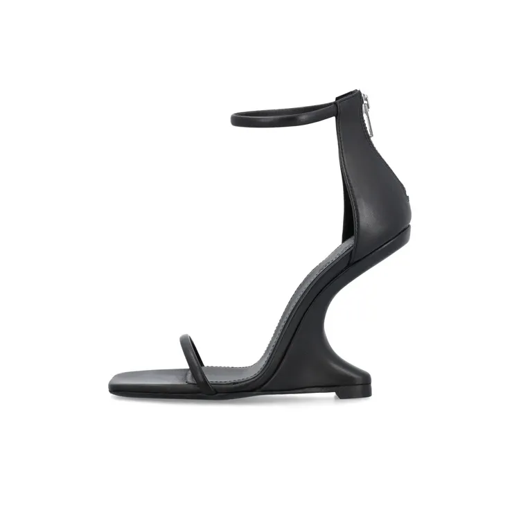 RICK OWENS/RO Cantilever Strap Sandals 11cm Women's Black-0