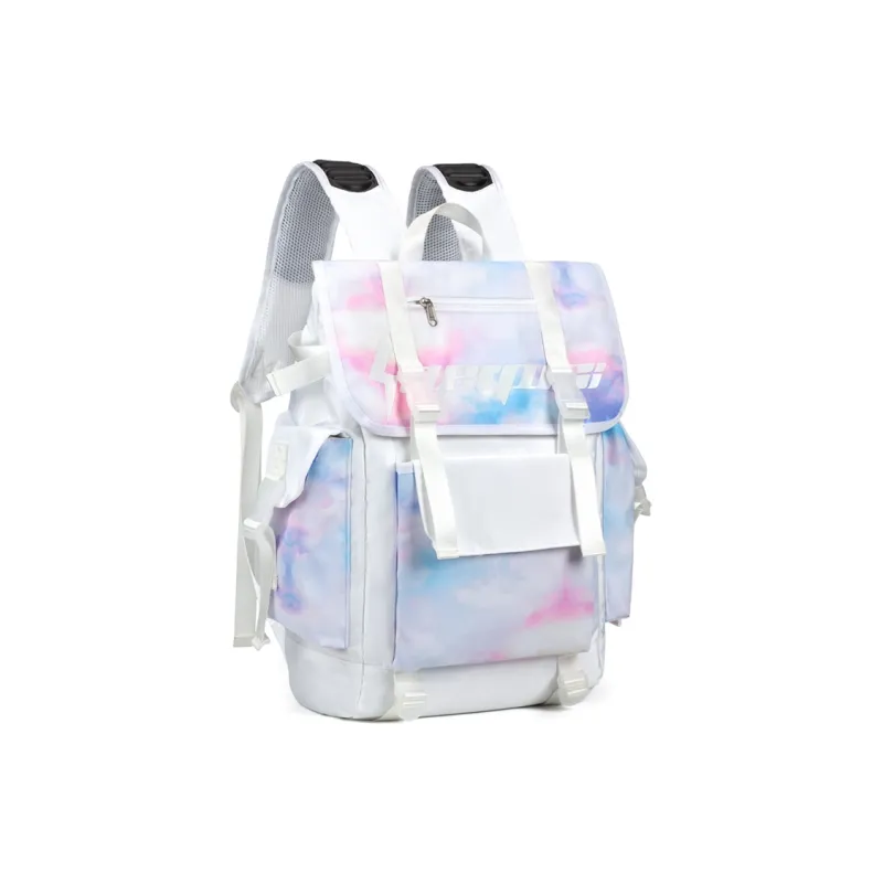 LOVERPUSS Polyester Backpack Unisex Dazzling Color White-1
