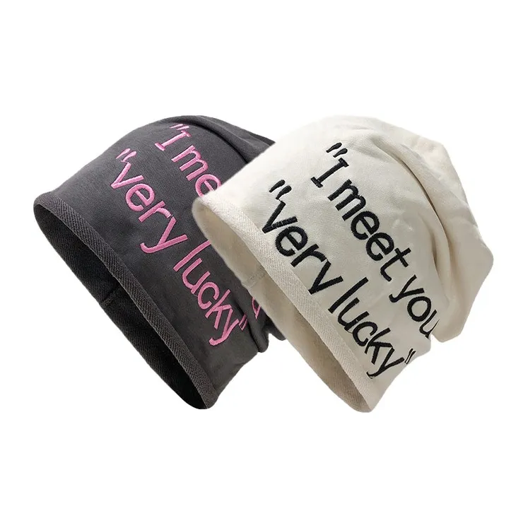 AAJF 100% Cotton Beanies Unisex Black Gray-10