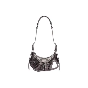 Balenciaga Le Cagole Sheepskin Handbag Shoulder Bag Mini Women's Dark Gray