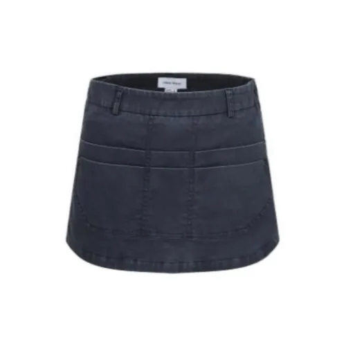 URBAN REVIVO Casual Short Skirts Women's Navy Blue