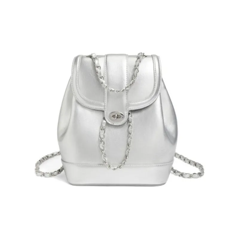 BELLE Artificial Leather Backpack Women's Black/Silver-5