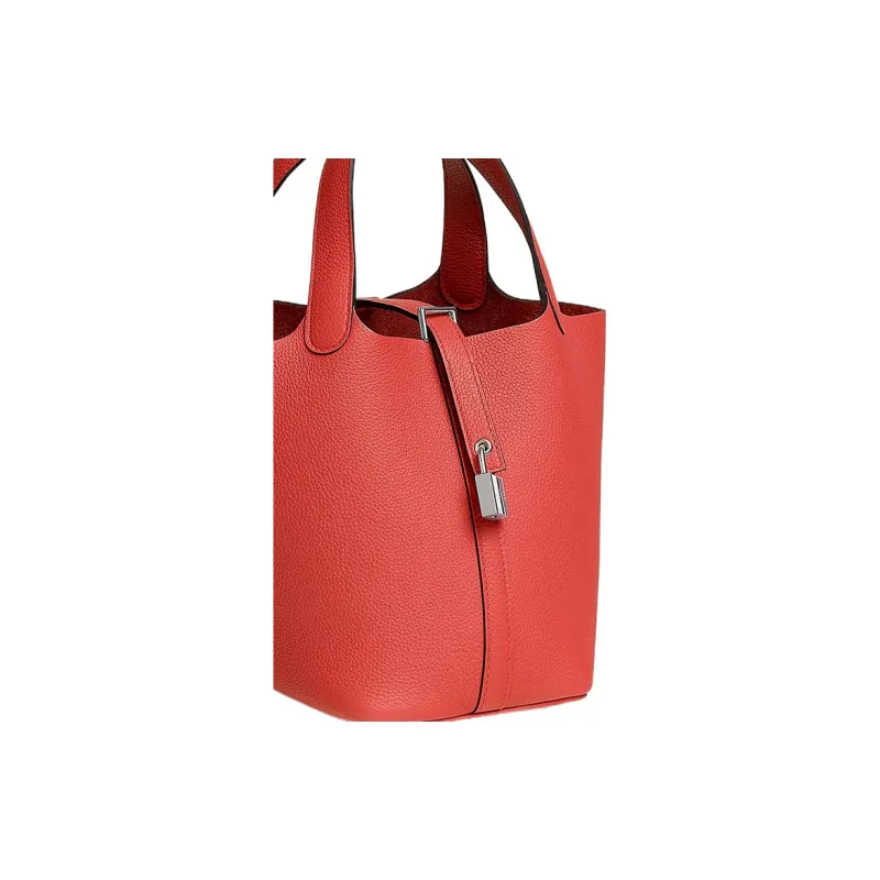 HERMES Picotin Lock Maurice Bullock Leather Basket Bag Handbag Bucket Bag 18 Women's 9T Capucine Orange Red-4
