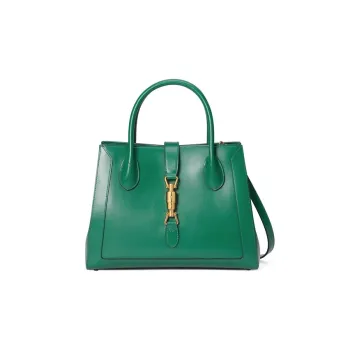 GUCCI Jackie 1961 Leather Tote Handbags Shoulder Bags Medium Size Unisex Verdant Green