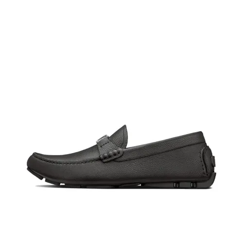 DIOR Calfskin Slip-on Shoes Black Male Women's Casual Shoes