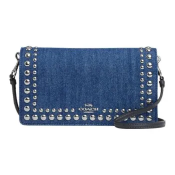 COACH Anna Denim Crossbody Bag Clutch Wallet Regular Women's Denim Blue