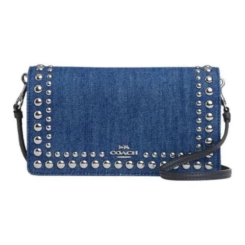 COACH Anna Denim Crossbody Bag, Clutch, Wallet Regular Women's Denim Blue