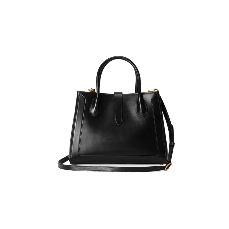 GUCCI Jackie 1961 Leather Tote Handbags Shoulder Bags Medium Size Unisex Black-2