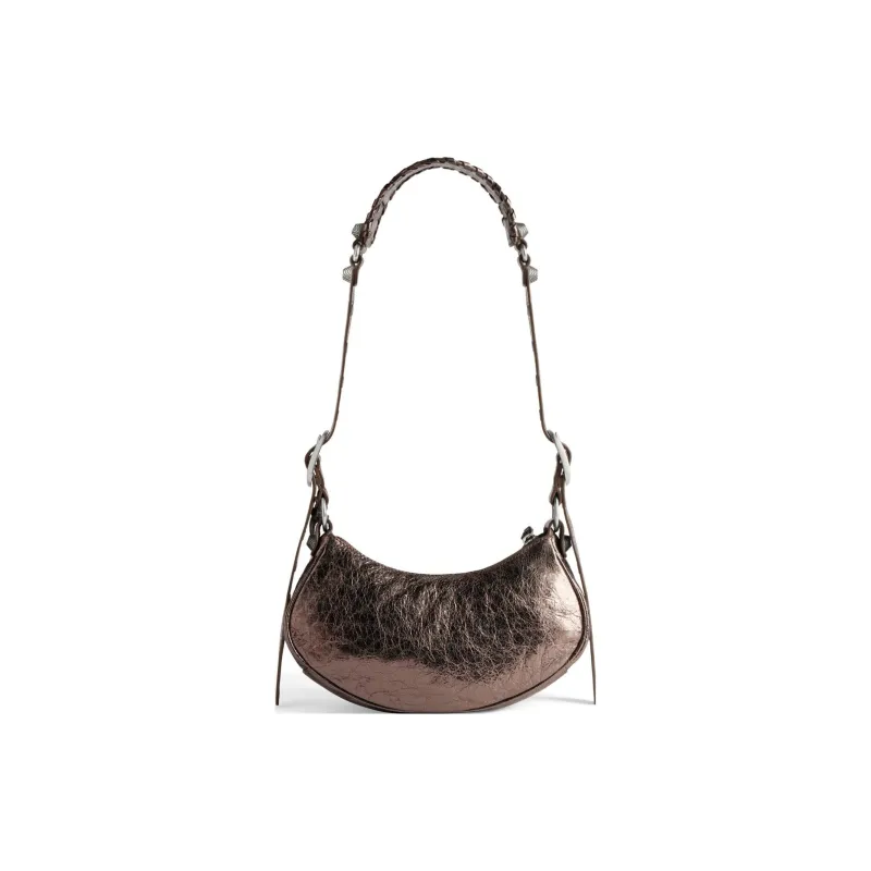 Balenciaga Women's Le Cagole XS Lambskin Shoulder Bag Brown-3