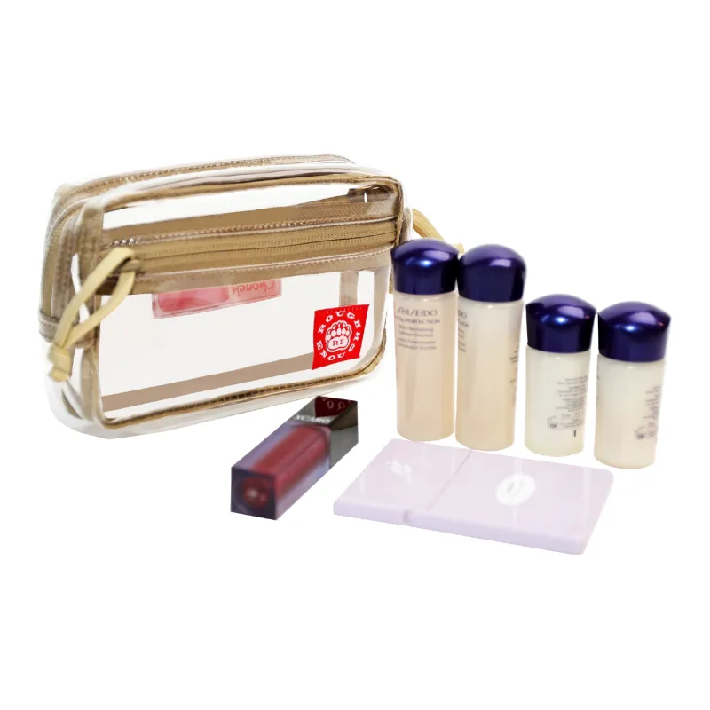 Rough Enough PVC Material Makeup Storage Bag, Toiletry Bag Mini Unisex Khaki-4