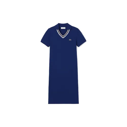 LACOSTE Short-Sleeved Dresses Women's F9F/Navy Blue