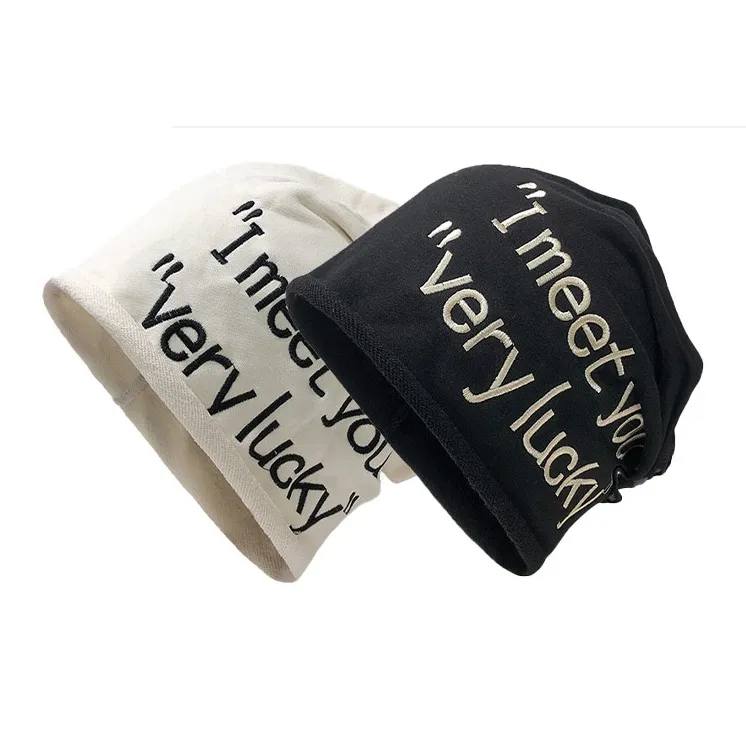 AAJF 100% Cotton Beanies Unisex Black Gray-9