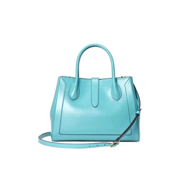 GUCCI Jackie 1961 Leather Tote Handbags Shoulder Bags Medium Size Unisex Light Blue-2