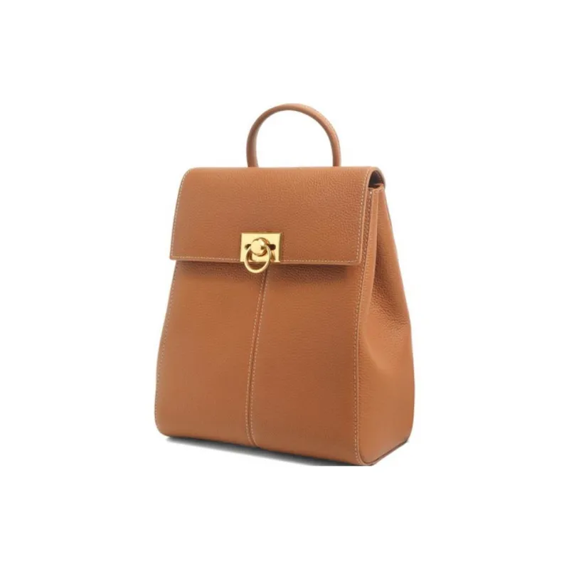 BELLE Cow Leather Backpack Women's Brown-1