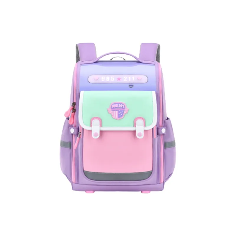 PINK·LAND Polyester With Nylon Backpack Large Size Men's Green/Purple-0