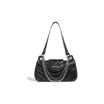 HAWA PU Shoulder Bag Baguette Bag Shoulder Bag Small Size Women's Black/Silver