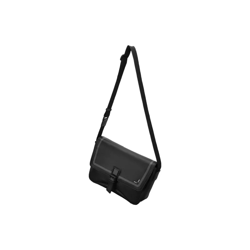 PIERRE CARDIN Cow Leather Messenger Crossbody Bag, Shoulder Bag Men's Black-4