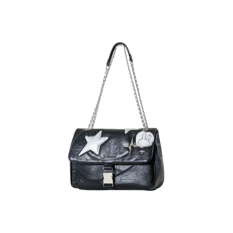 Miffy PU Shoulder Bag, Hobo Bag, Crossbody Bag, Shoulder Bag Women's Black/White-1