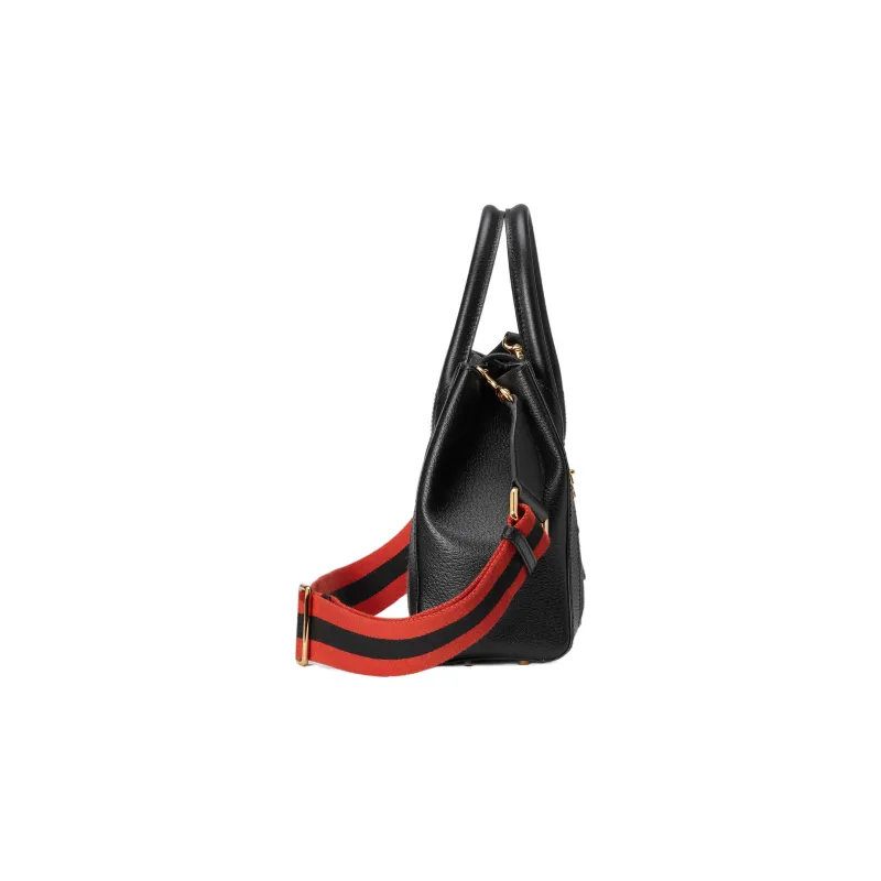 GUCCI Jackie 1961 Canvas With Leather Trim Tote Handbags Shoulder Bags Medium Size Unisex Black-3