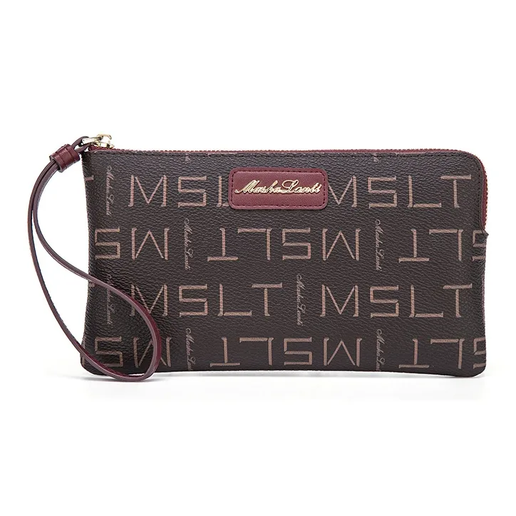 MashaLanti PVC Bonded Microfiber Synthetic Leather Clutch Women's Apricot/Coffee/Burgundy-0