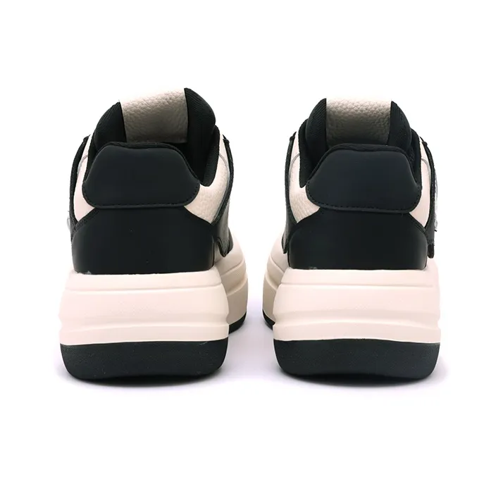 Mr.shang Wear Resistant Low Top Skateboard Shoes Women's Black White-5