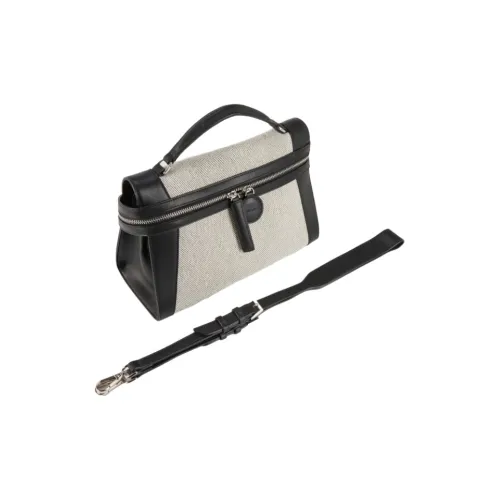 SUSEN Cow Leather Small Square Bag Portable Crossbody Bag Shoulder Bag Large Size Unisex Gray