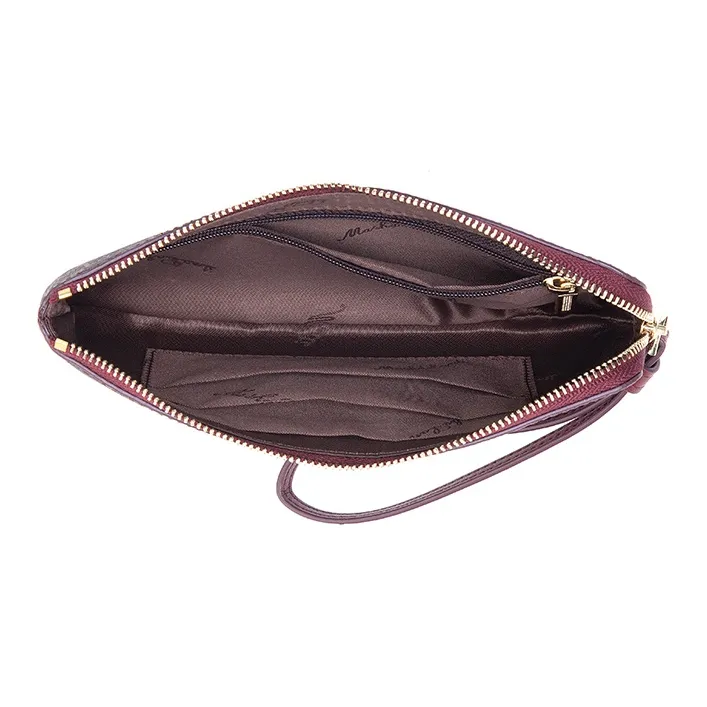 MashaLanti PVC Bonded Microfiber Synthetic Leather Clutch Women's Apricot/Coffee/Burgundy-3
