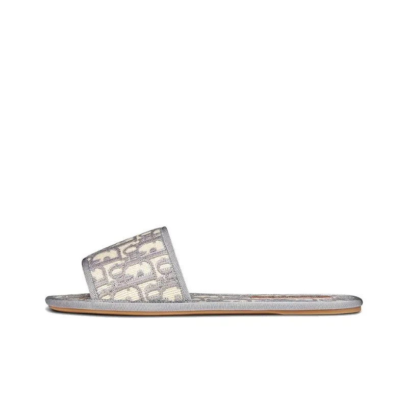 DIOR Chez Moi Slide Slippers Women's Gray-0
