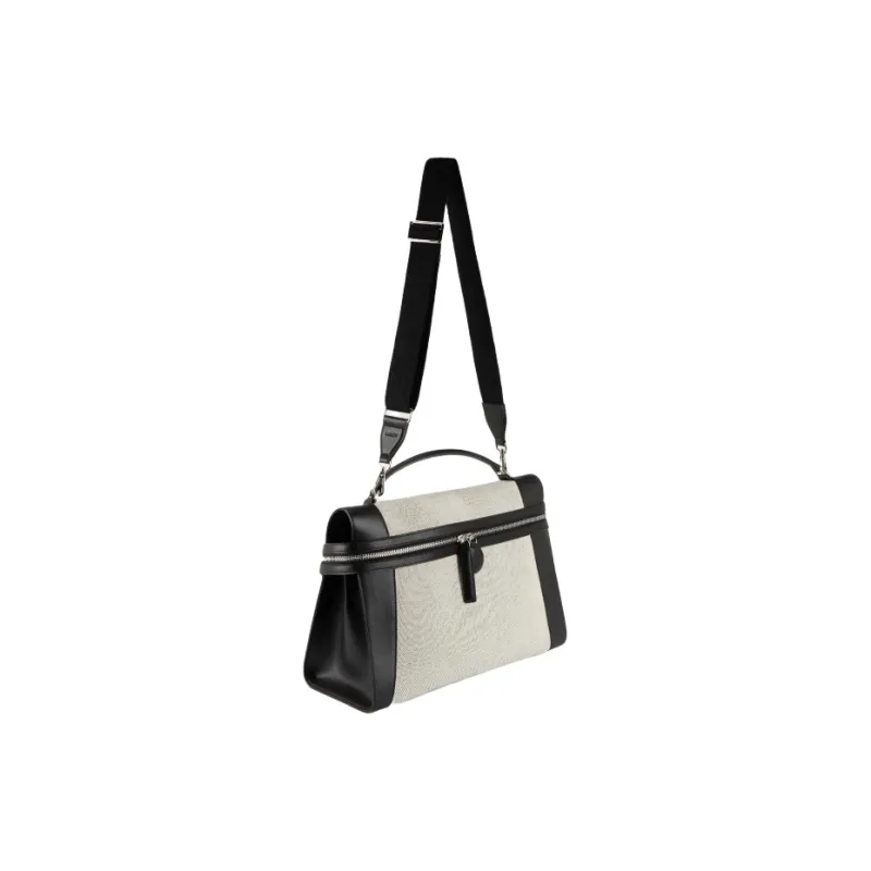 SUSEN Cow Leather Small Square Bag Portable Crossbody Bag Shoulder Bag Large Size Unisex Gray-5