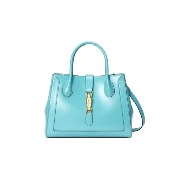 GUCCI Jackie 1961 Leather Tote Handbags Shoulder Bags Medium Size Unisex Light Blue