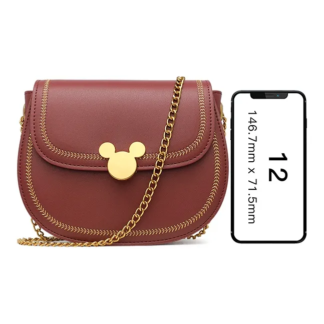 Disney Mickey Series Pu Coin Purse Shoulder Bag Women's Red-4