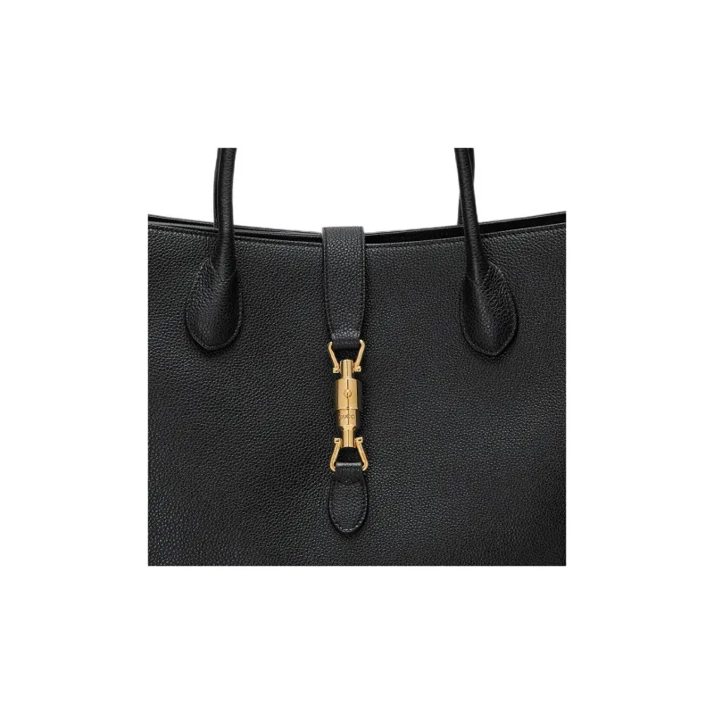 GUCCI Jackie 1961 Leather Tote Handbags Shoulder Bags Medium Size Unisex Black-7